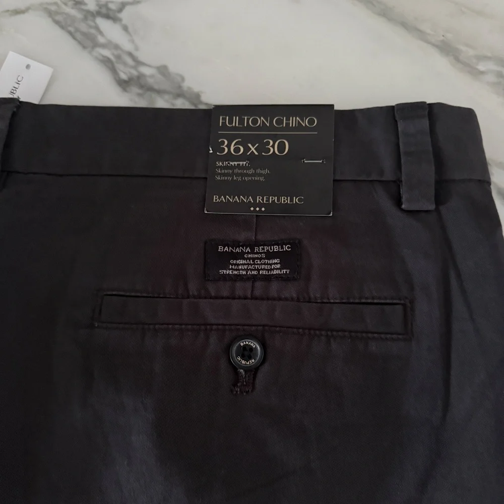 Banana‎ Republic Men's Casual 100% Cotton Black Pants, Size 36